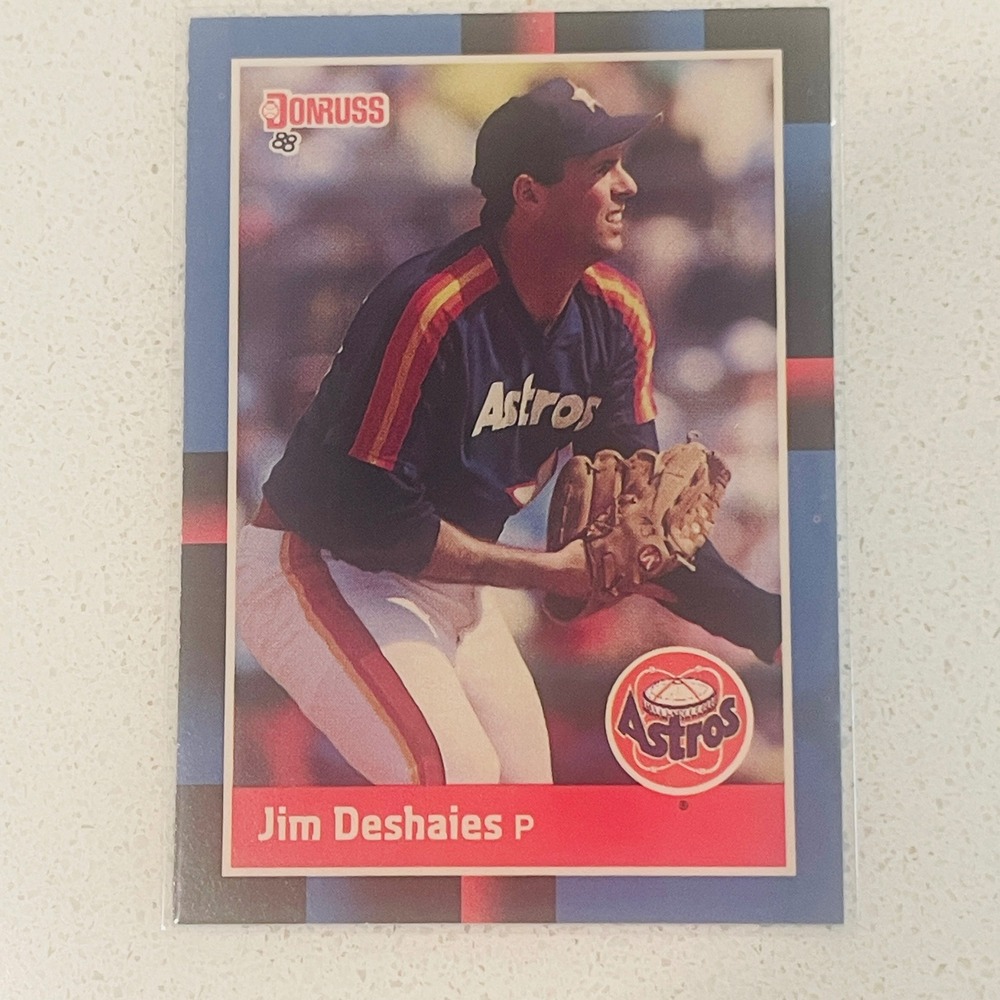 1988 Donruss Jim Deshaies Houston Astros Baseball Card 85 Pitcher Vintage MLB